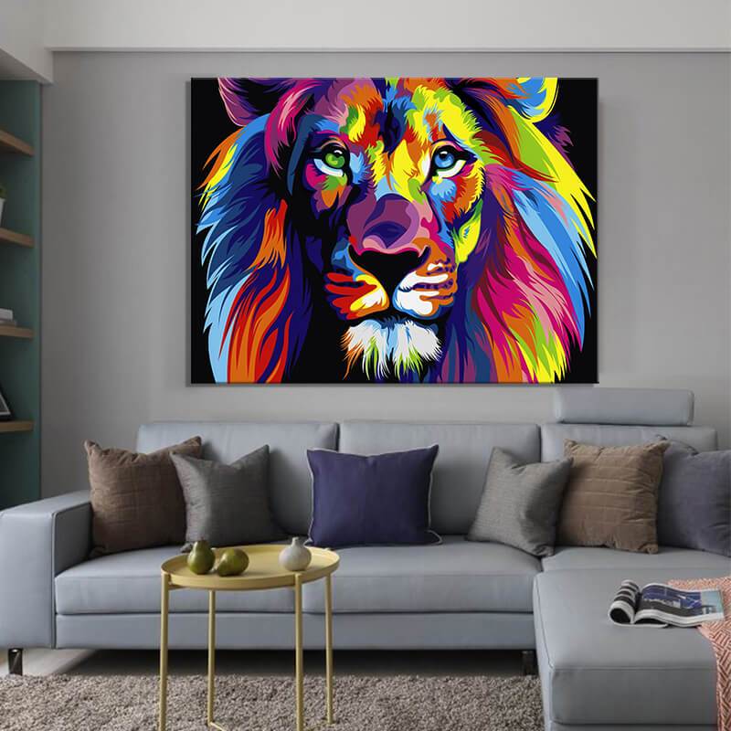 Colorful Lion Canvas