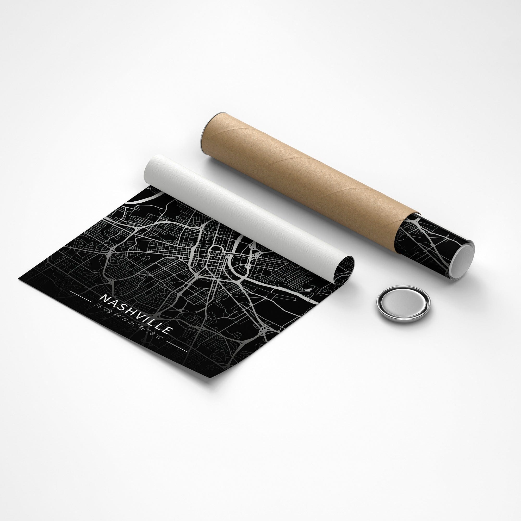 Nashville City Map Canvas