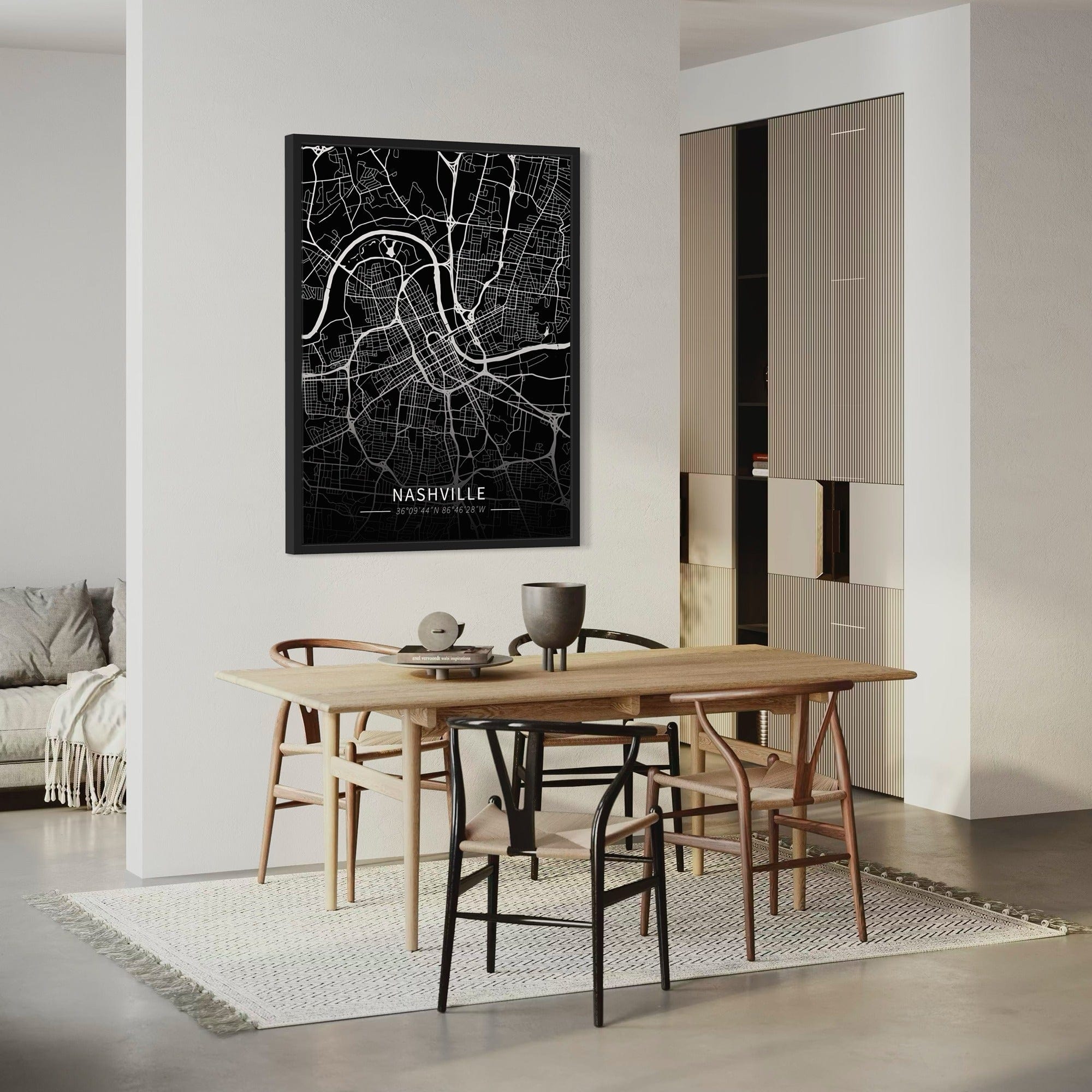 Nashville City Map Canvas