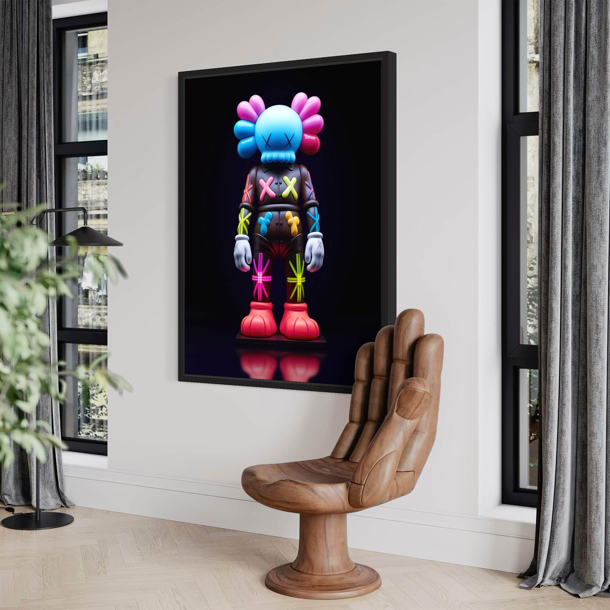 Neon KAWS №6 Canvas Print