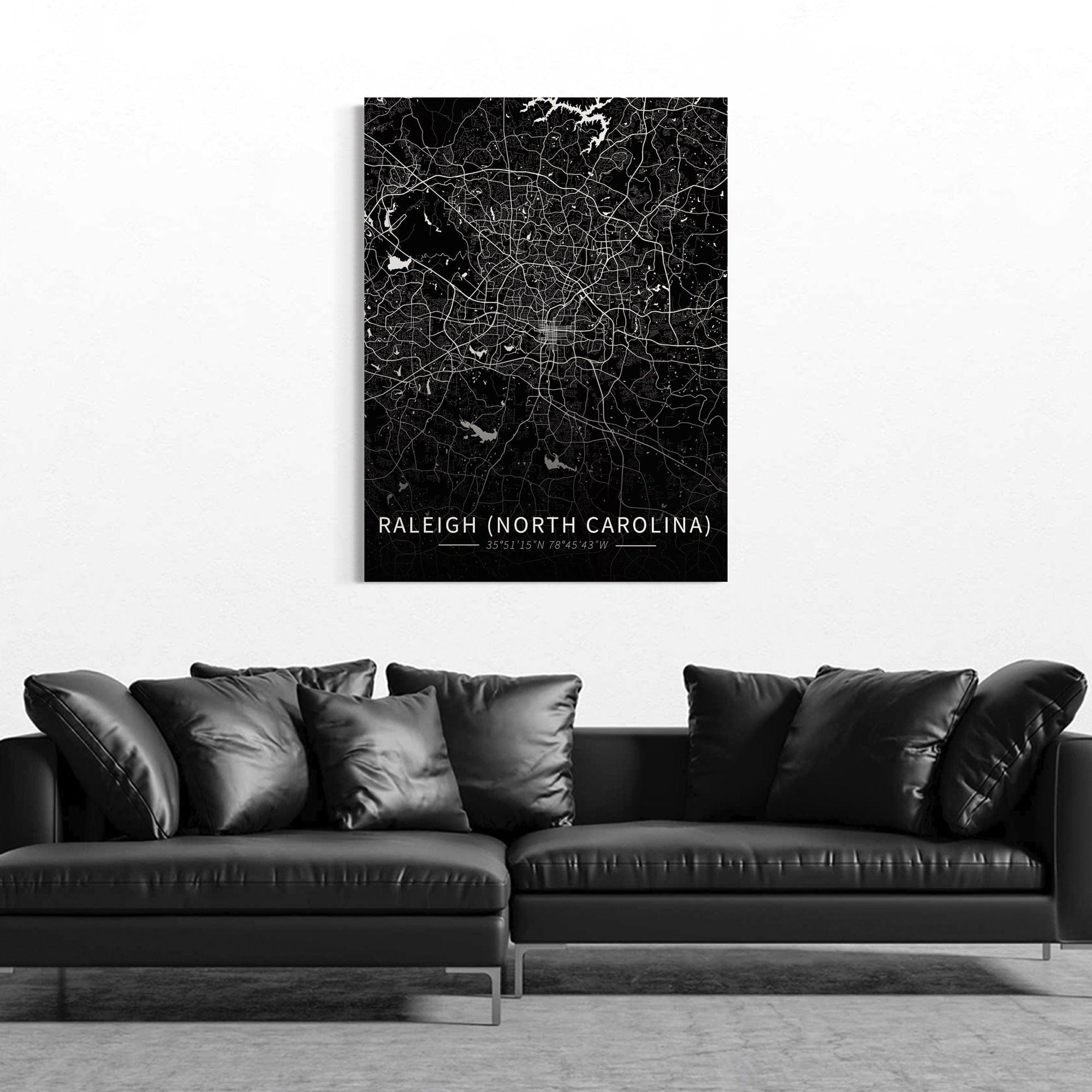 Raleigh City Map Canvas