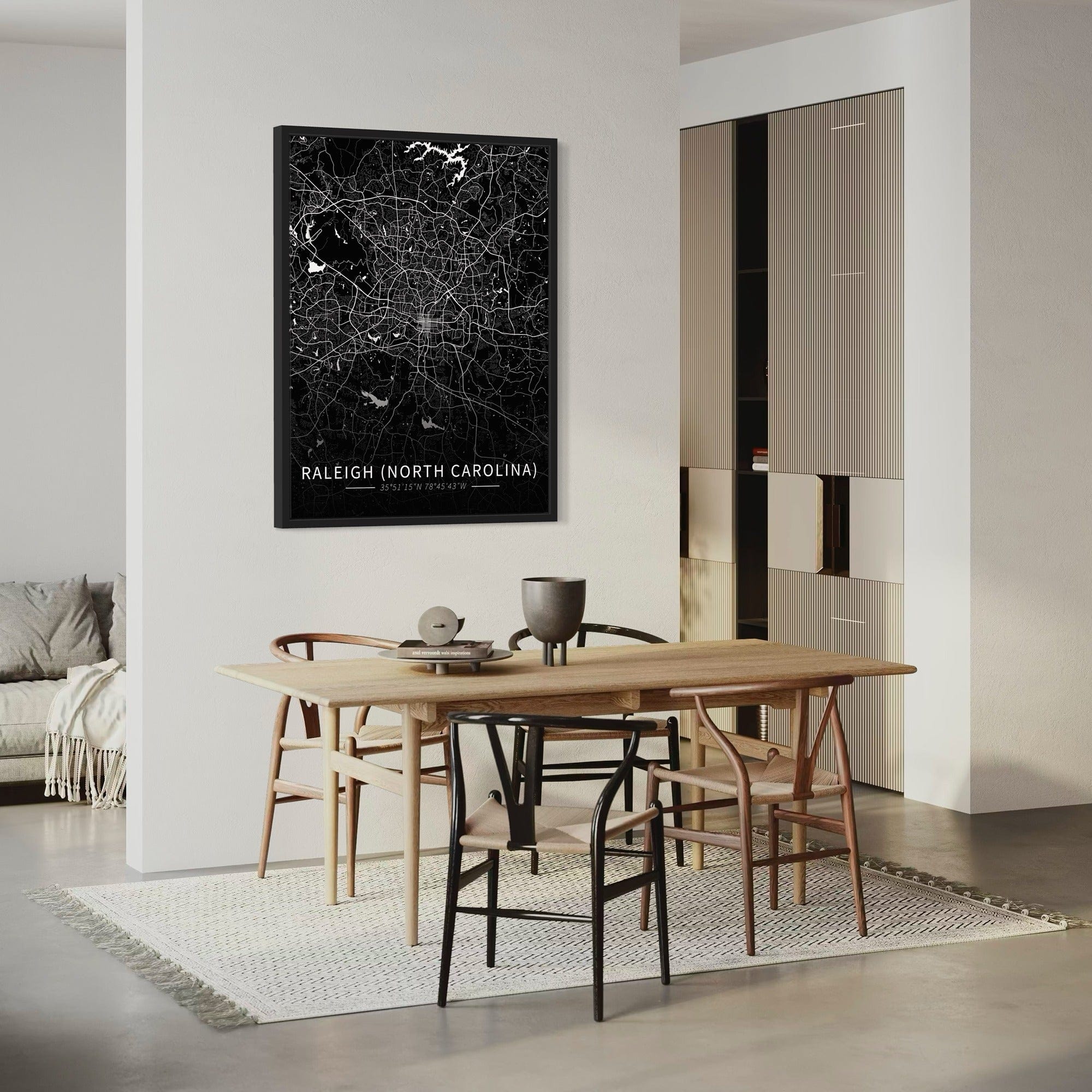Raleigh City Map Canvas