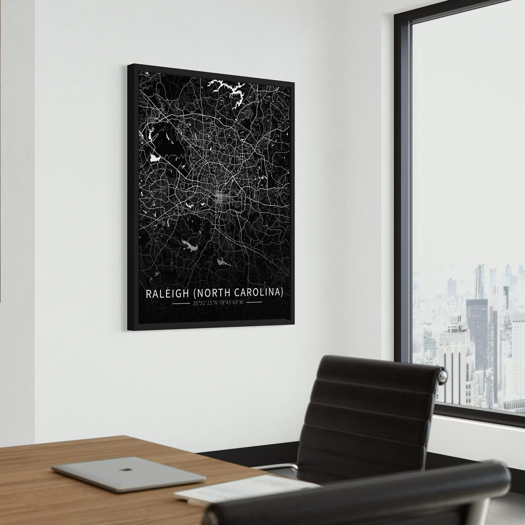 Raleigh City Map Canvas