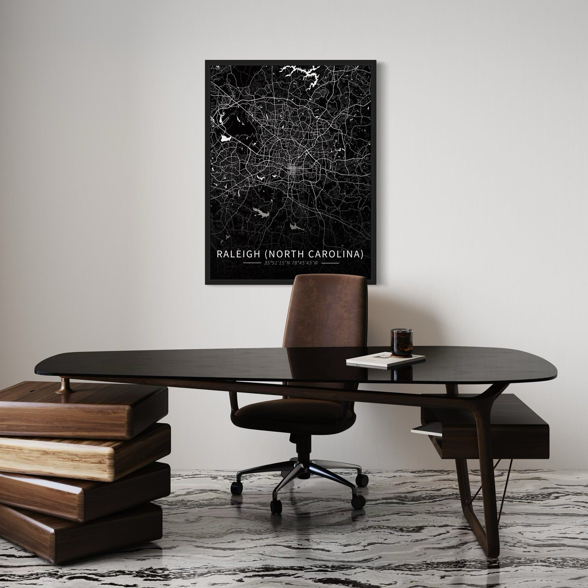 Raleigh City Map Canvas