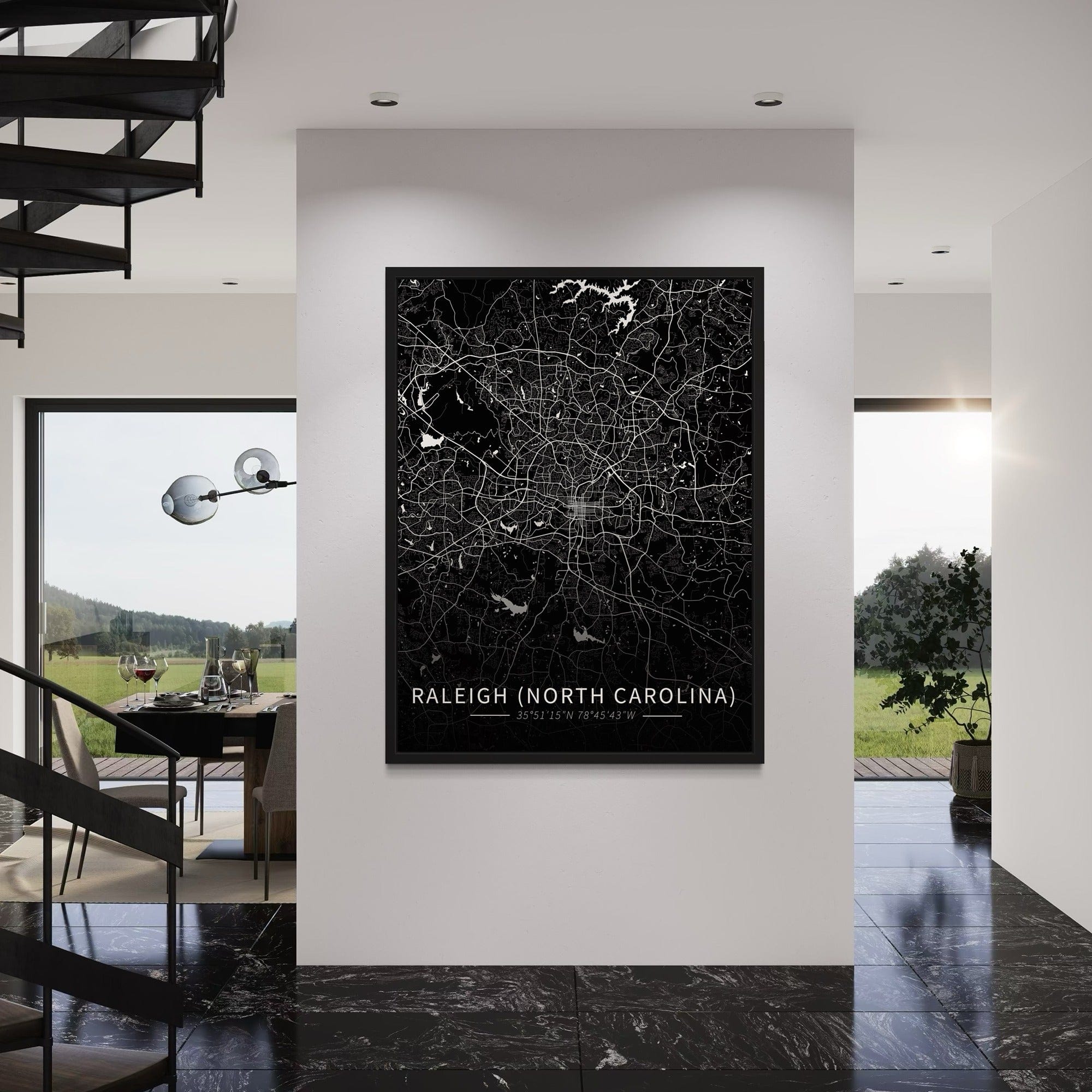 Raleigh City Map Canvas