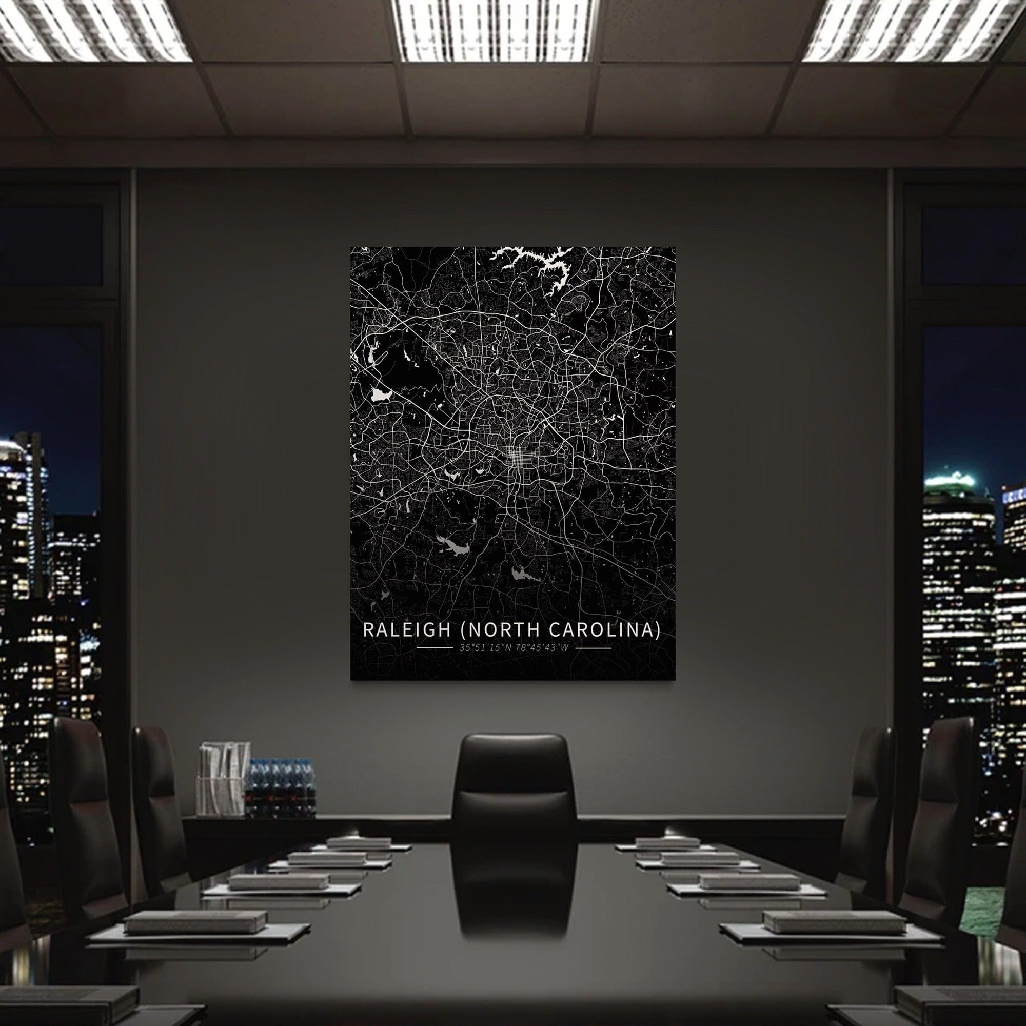 Raleigh City Map Canvas