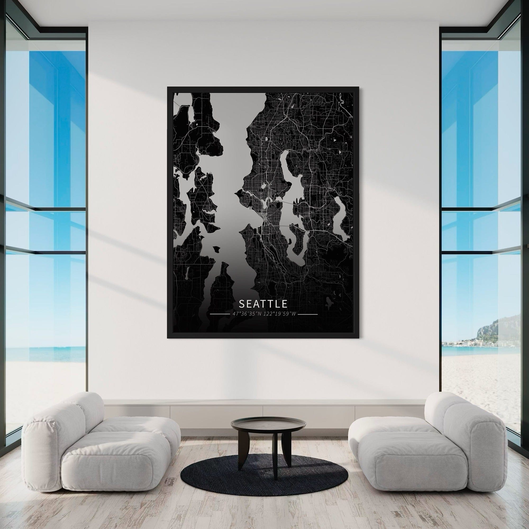 Seattle City Map Canvas