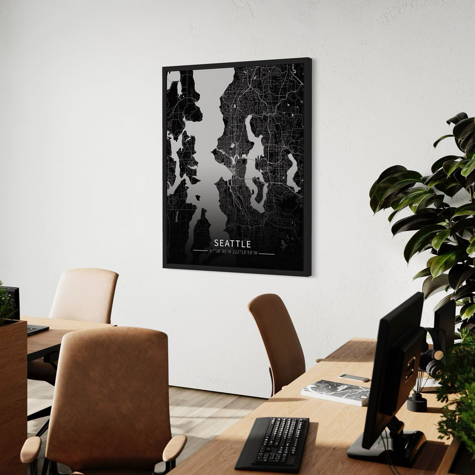 Seattle City Map Canvas