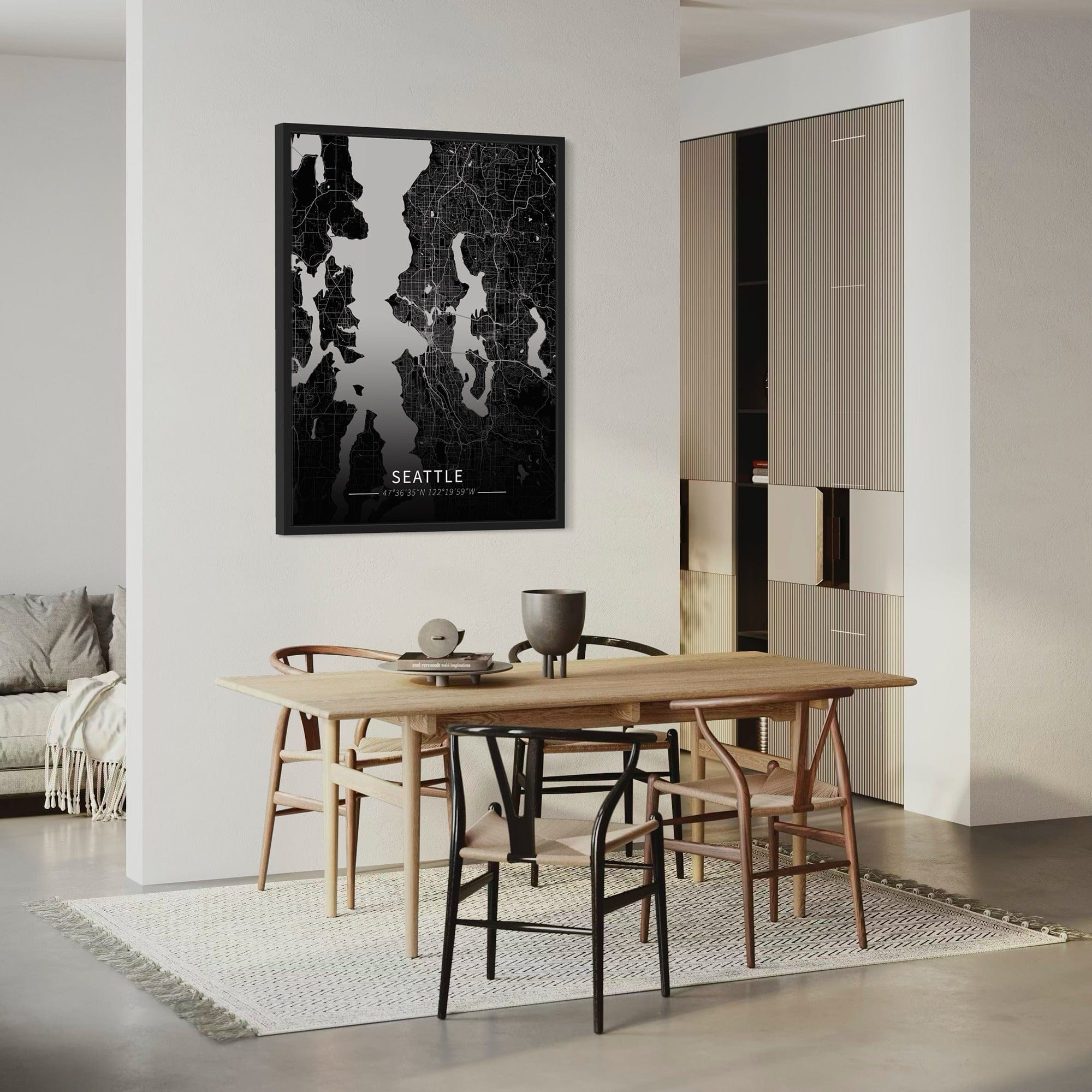 Seattle City Map Canvas