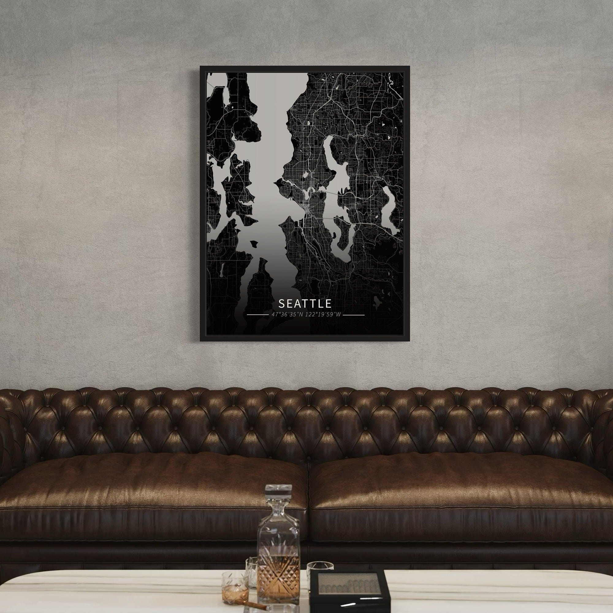 Seattle City Map Canvas