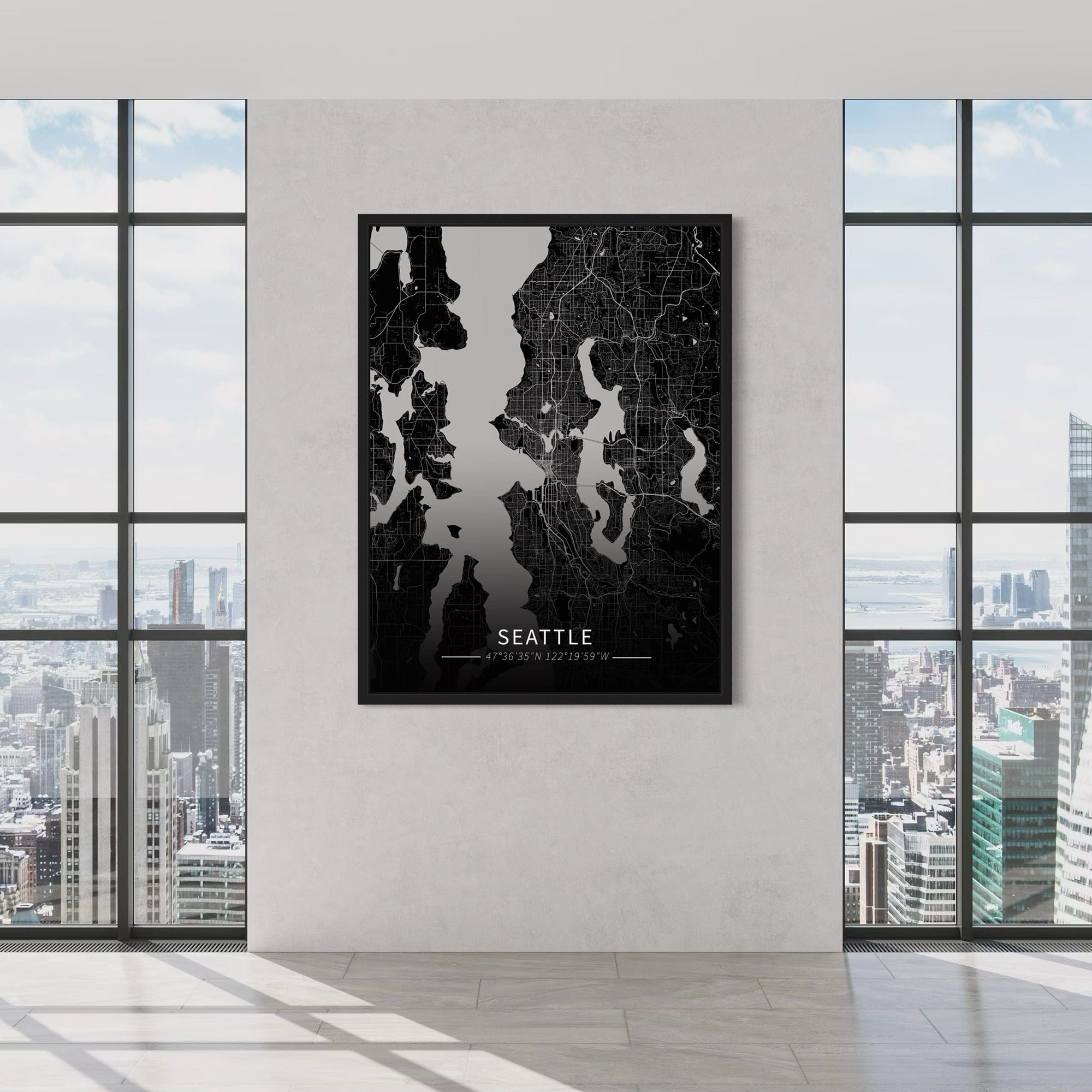 Seattle City Map Canvas