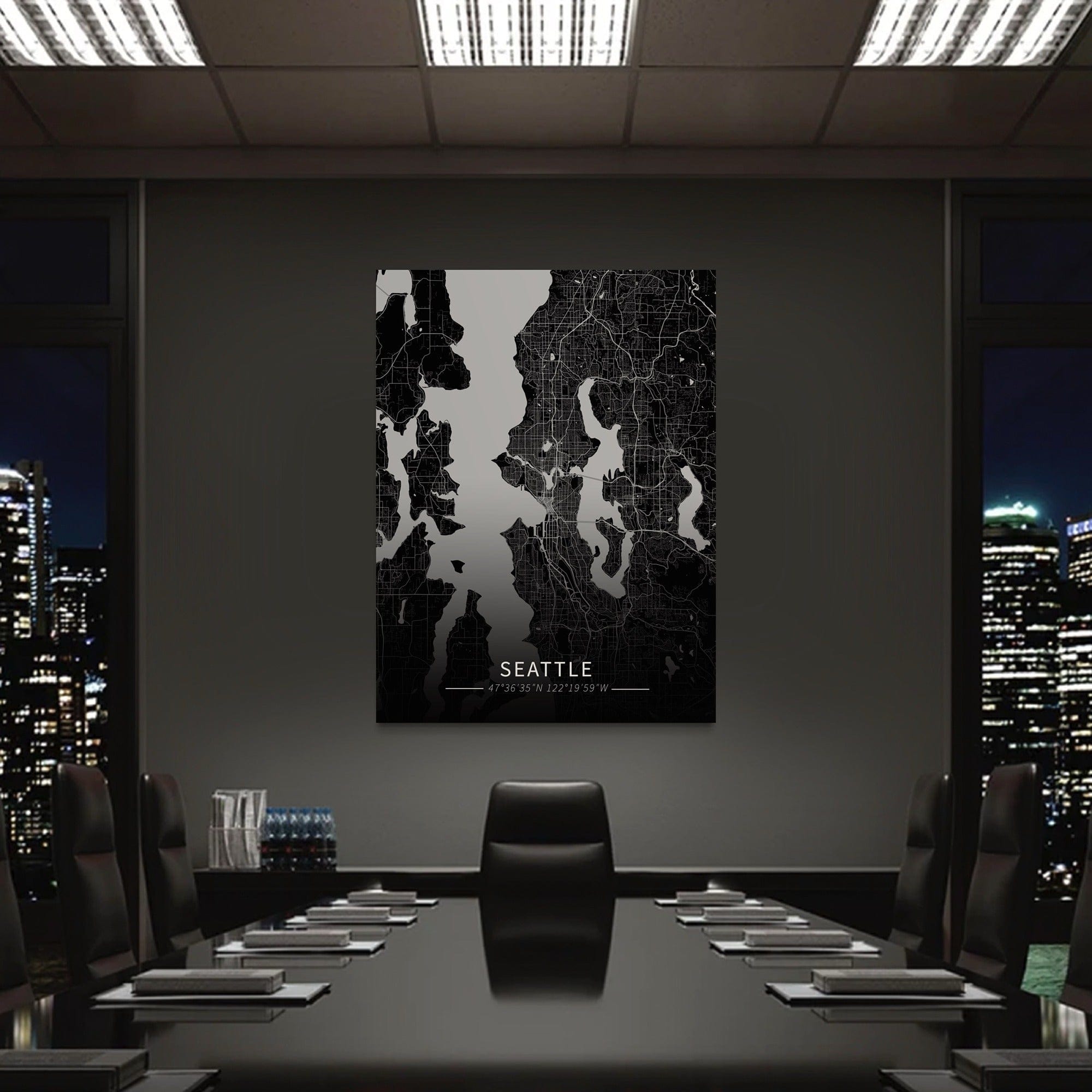 Seattle City Map Canvas