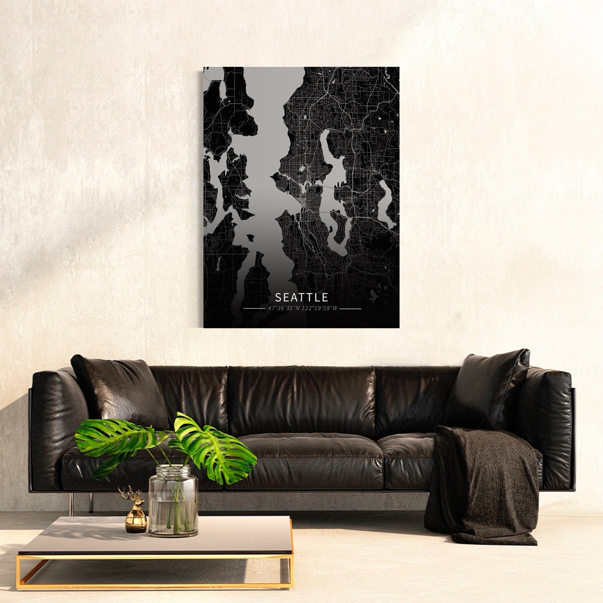 Seattle City Map Canvas
