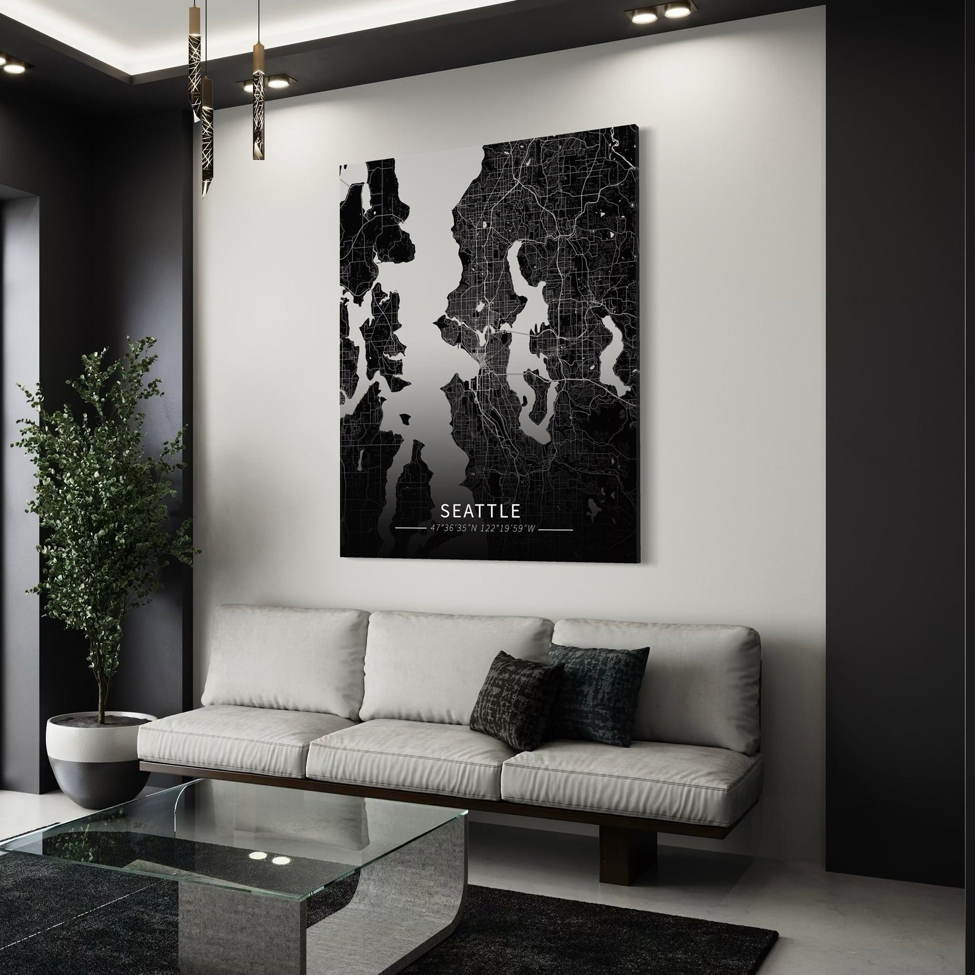 Seattle City Map Canvas